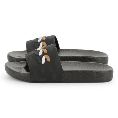 Sandalia o Chanclas Boss para niño y teen Marino logo tribandaNEGRA
